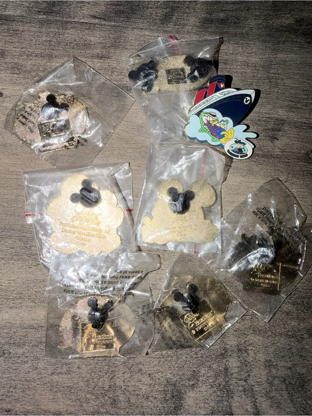 Disneyland Enamel Pin Lot - Multi Color Turtle Talk & Character Set